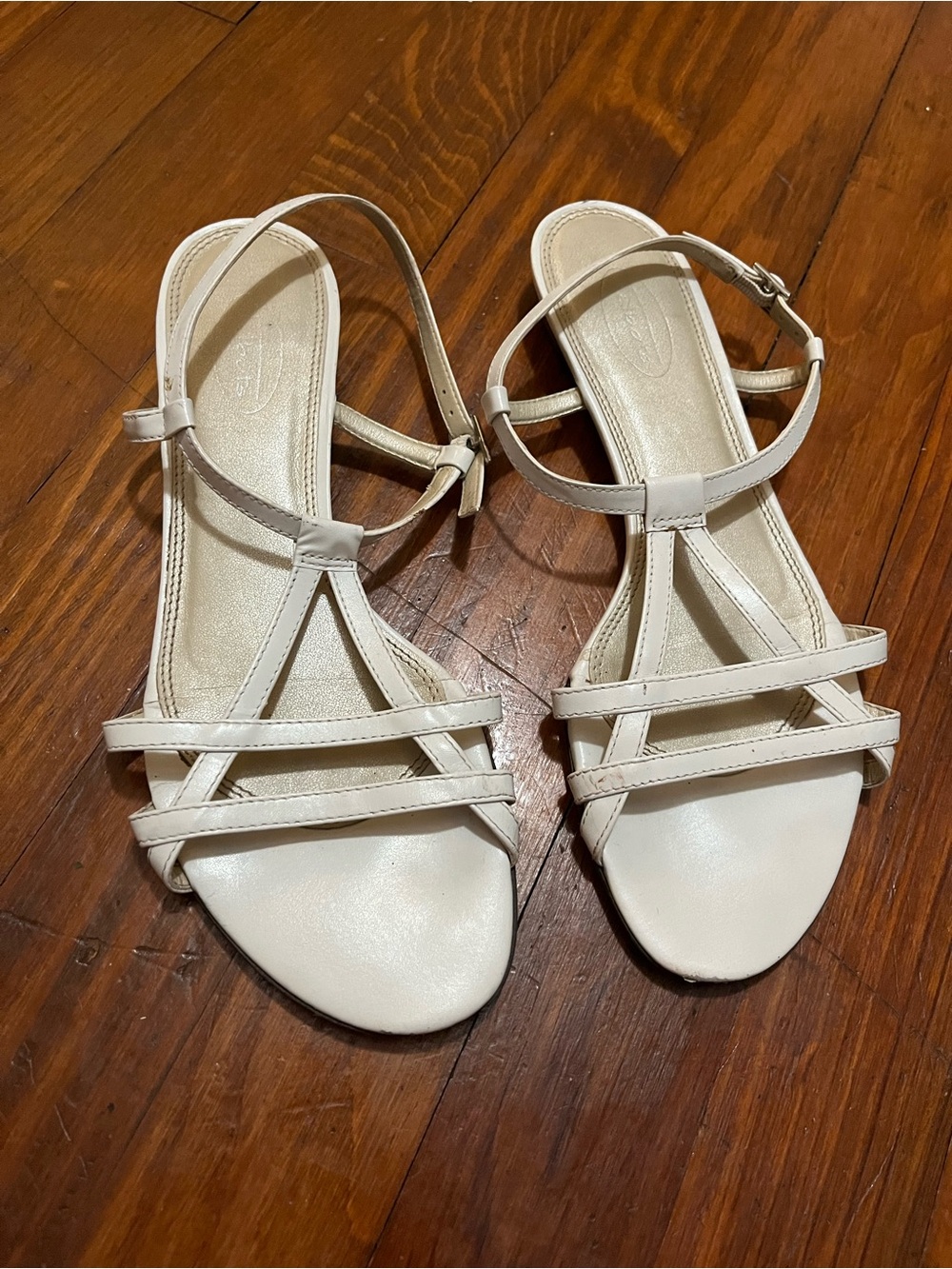 Talbots Cream White Strappy Women's Sandals Size 8